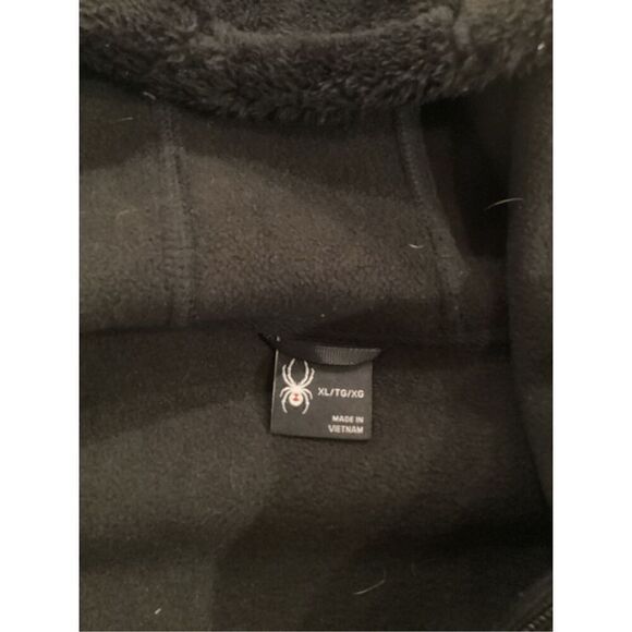 SPYDER Womens Cloud Fleece Full Zip Hoodie Sz XL Black - Picture 5 of 10